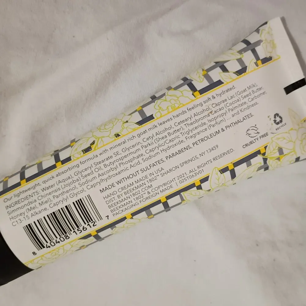 Beekman 1802 Garden of Gardenia (set of 2) 3.4 oz Tubes Goat Milk Hand Cream